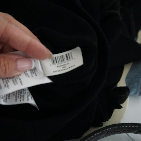 Herve Leger Black Ruffle Sheer Sleeve Corset Midi Dress Evening Cocktail Holiday - Picture 8 of 16